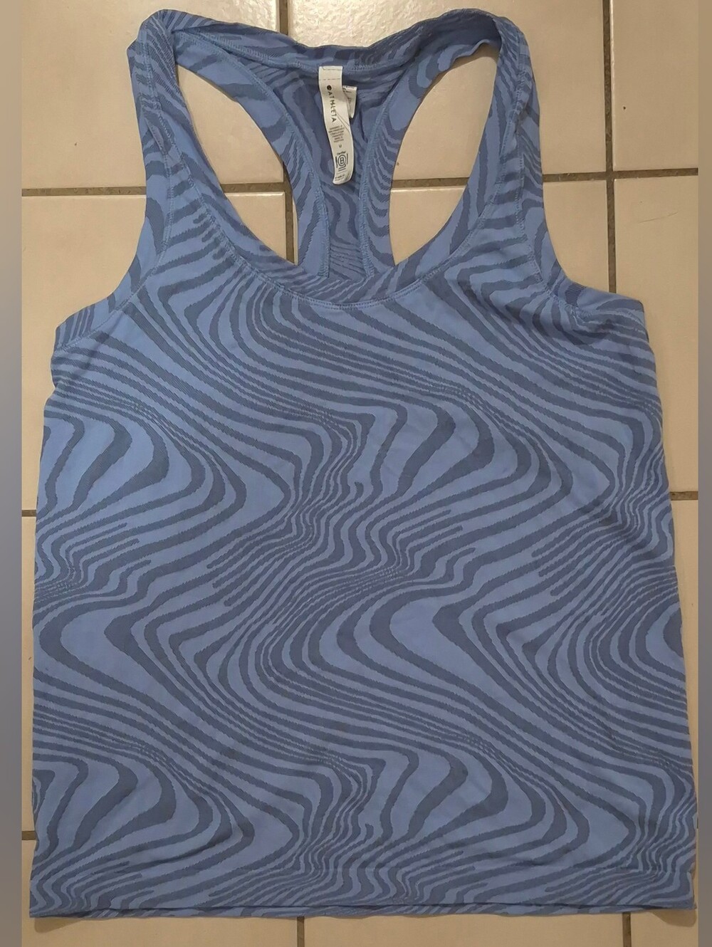 Athleta Fast Track Zebra Tank | Macaw Blue | Racerback Workout Tank | Medium